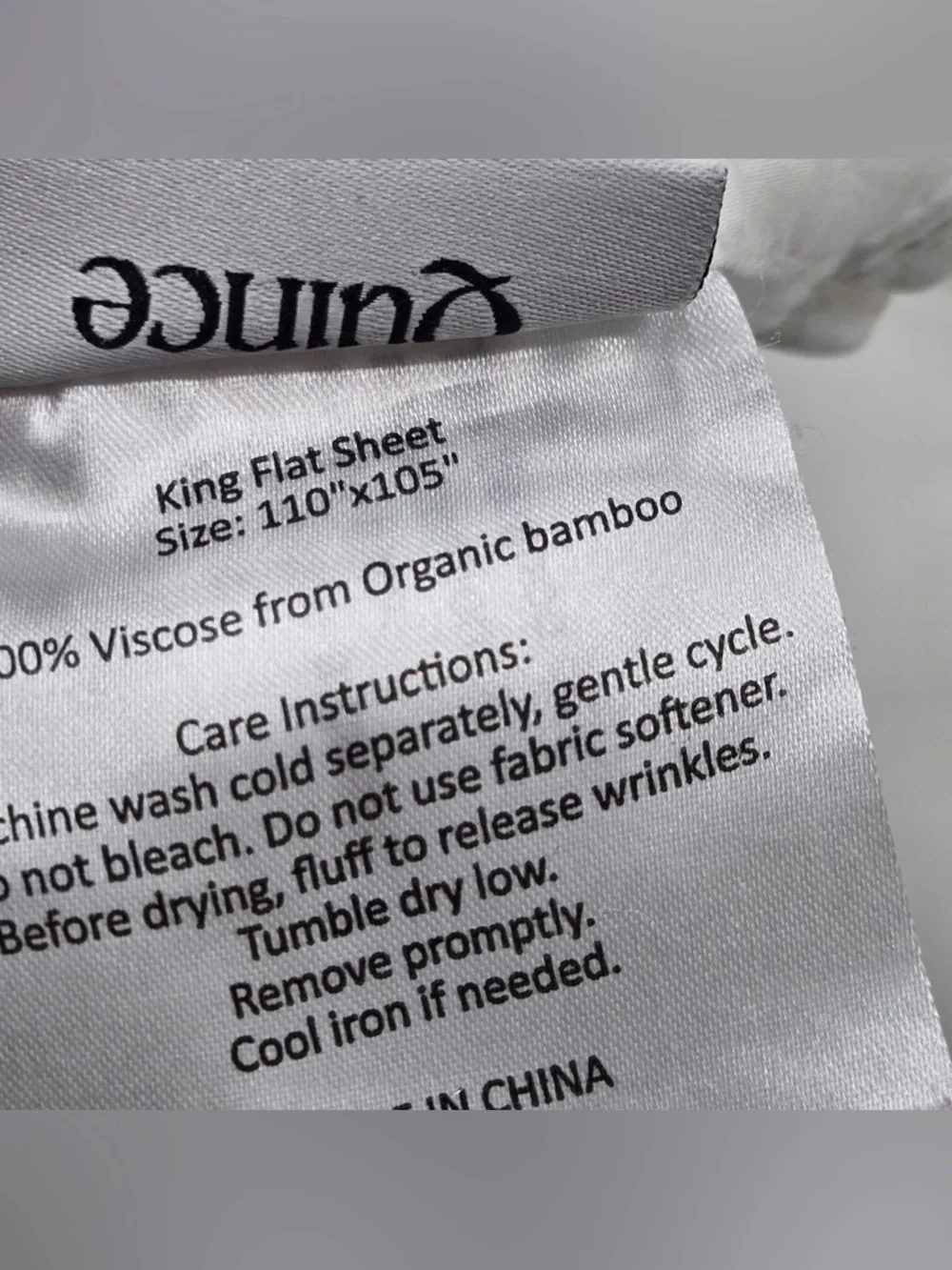 QUINCE Bamboo Flat Sheet King White 7092